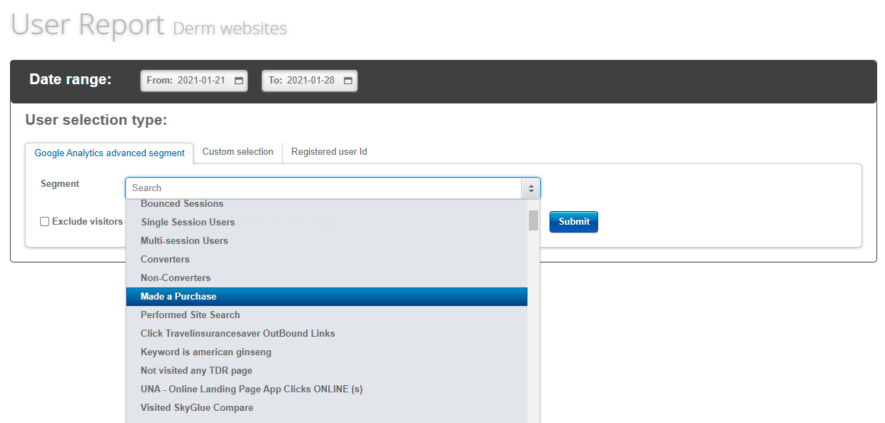 segment visitors who made a purchase segment visitors with purchase