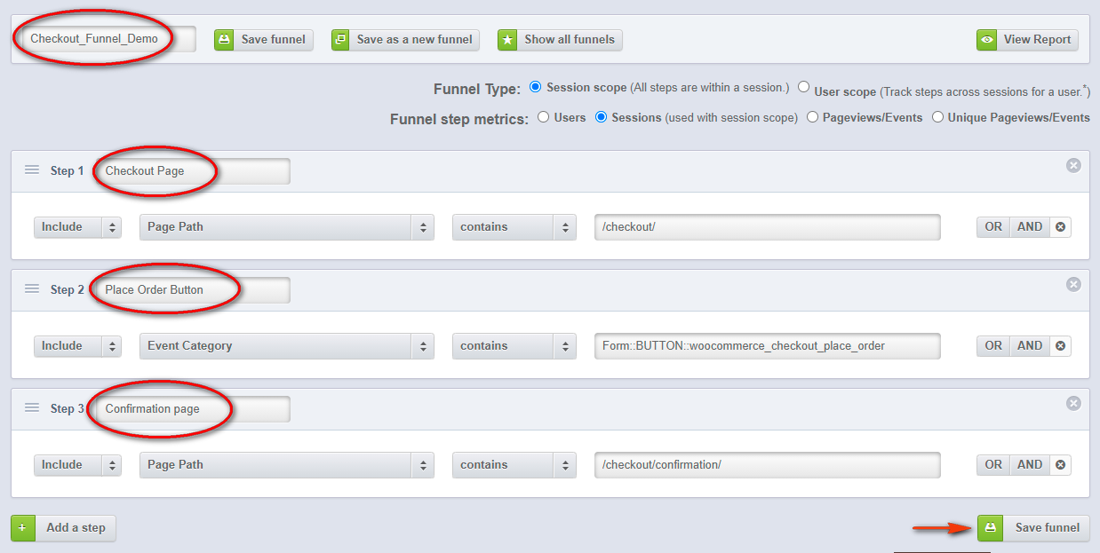 name your funnel segment visitors with purchase